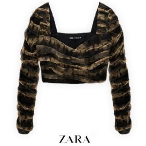 ZARA CORSETRY TULLE CROP TOP 4661/402 size XL